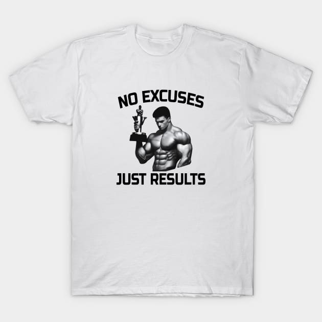 No Excuses, Just Results T-Shirt by ddesing